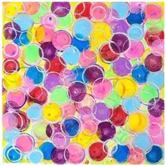 Hand Crafted Abstract Design 12x12 Inches Canvas Picture - Picture 2 of 4